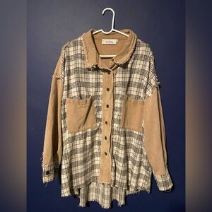 Jena Green by Apricot Lane Plaid Top, Size L - Oversized (fits up to 2X)